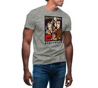Cowboy Bebop Anime Characters Art Kawai TV Men's Grey T-Shirt Size XXL
