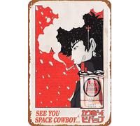 Cowboy Bebop Poster Retro Metal Sign Vintage Tin Sign for Cafe Bar Home Wall Decor 12 X 8 inch