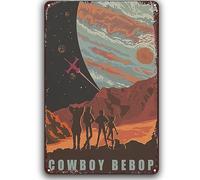 Cowboy Bebop Poster Retro Vintage Metal Plaque Sign Anime Retro Art Painting Poster Plaque For Home Bar Pub Club Bathroom Man Cave Garage 20x30cm