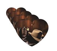 Cowboy Black Hat Western Boots 4 Pcs Car Air Freshener Lavender Hanging Scented Cards Automotive Scented Hanging Sheets Heart Shape For Car Home Office Closet Bathroom
