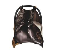 Cowboy Black Hat Western Boots Baby Car Seat Canopy Cover, Multi Use Breathable Nursing Breastfeeding Covers for Mom Soft Stroller Sun Shade Newborn Shower Gift