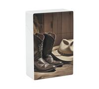 Cowboy Black Hat Western Boots Cigarette Case Portable Novelty Cigarette Packing Box Crush Proof Waterproof Cigarette Box Novelty Gifts for Friend