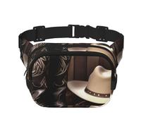 Cowboy Black Hat Western Boots Fanny Pack For Women Waterproof Adjustable Belt Bags Waist Pack Fashion Casual Crossbody Bags Bum Bag For Running Workout Hiking Traveling, Black, One Size