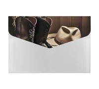 Cowboy Black Hat Western Boots File Folder 6-Pocket, Waterproof Accordion File Organizer with Snap Closure, Expanding Document Holder for Office, Home