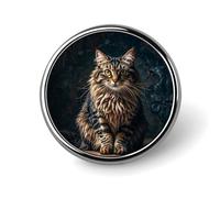 Cowboy Black Hat Western Boots Lapel Pin Fashion Brooch Pin Cute Button Badges Round Button Pins Enamel Pins Metal Pinback for Hat Shirt Clothing Bags Decoration, Cute and lovely cat, Circular