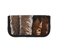 Cowboy Black Hat Western Boots Large Capacity Canvas Pencil Case, Sturdy and Durable, Easy to Store in an Orderly Manner