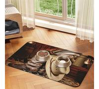 Cowboy Black Hat Western Boots print Cats Pet Bowl Placemat Pet Feeding Mats for Dogs, Non-Slip PU Leather Tablecloth for Pets