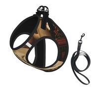 Cowboy Black Hat Western Boots print Dog Harness, 2X Buckle,Dog Vest,No Pulling Front Leash Clip,for Small Medium Dogs