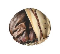 Cowboy Black Hat Western Boots Print Shower Essentials Bonnet For Women, Large Washable Elastic Band Bath Hair Wrap Shower Cap