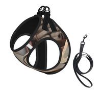 Cowboy Black Hat Western Boots Print Soft Pet Harness and Leash Set, Adjustable Mesh Puppy Vest Harness for Small Large Large Dogs and Cats