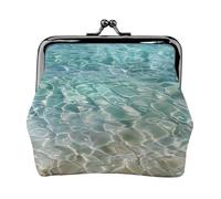 Cowboy Black Hat Western Boots Prints Coin Purses with Kiss-lock, PU Leather Mini Pouch Change Wallet for Men Women, Clear Sea Water, One Size, Fashion