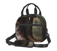 Cowboy Black Hat Western Boots Prints Lunch Bag Tote Bag for Women Men, Insulated Lunch Cooler Bag Organizer for School Picnic Work Outdoor