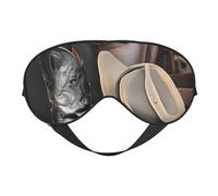 Cowboy Black Hat Western Boots Soft Eye Mask. Unisex, Comfortable and Breathable, Suitable for Daily Rest. Helps You Quickly Enter Deep Sleep.