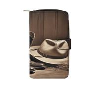 Cowboy Black Hat Western Boots Wallet Multifunctional Leather Wallets for Men Compact Long Wallet Credit Card Holder Passport Bag