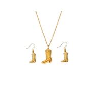 Cowboy Boot Earrings for Women Western Cowgirl Hat Earrings Gold Enamel Boot Dangle Women's Country Concert Outfits (A3)