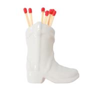 Cowboy Boot Match Holder - Ceramic Cowgirl Boot Decor Aesthetic Small Cute Matchstick Box Western Decorative Mini Matchesboxes for Bathroom Bedroom Fireplace Kitchen (White 2)