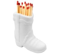 Cowboy Boot Match Holder, Cute Ceramic Boots Match Holder Match Matchstick Storage Jar with Striker Matchstick Boot for Candle Ceramic Boot Match Holder for Kitchen Bathroom Interior Decoration（White）