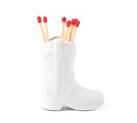 Cowboy Boot Match Holder, Lovely Ceramic Boot Match Holder with Striker for Bedroom Kitchen (White#1)