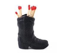 Cowboy Boot Match Holder, Lovely Ceramic Boot Match Holder with Striker, Match Matchstick Storage Jar, Indoor Decoration Accessory for Bathroom Bedroom Kitchen (a)