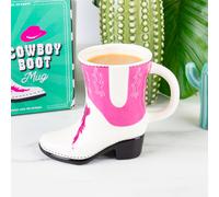 Gift Republic Cowboy Boot Mug Pink and White Novelty Coffee Cup Fun Gift Idea 300ml Ceramic Tea/Coffee/Hot Chocolate Mug Gift for Her