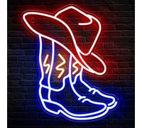 Cowboy Boot Neon Sign, Neon Cowboy Hat Sign for Wall Decor | Western Neon Sign for Bedroom, Bar, Office, Man Cave - Best Gifts for Rodeo Enthusiast, Birthday, Valentine's Day
