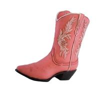 Cowboy Boot Planter Resin Vase for Indoor Home Decor And Gifts, Pink