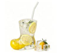 Cowboy Boot Shot Drinking Glasses, 300 ML Unique Boot Shaped Drinking Glasses, Novelty Glass Boots Mug for Western Theme Party and Bar Decor, Juice Glassware Gifts for Hot or Cold Drinks (1set)