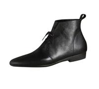 cowboy boot wellies womens Boots for Women Uk Women's Spring Summer And Autumn Retro Pointed Toe Short Boots Flat Single British Style Soft Leather Soft Sole womens steel toe cap trainers Black 6