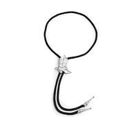Cowboy Booth Bootlace Tie - 1 Pc, Black & Silver Combination Accessory, Perfect for Western Themed Party, Gift Idea & More Halloween