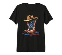 Cowboy Boots American Flag Premium T-Shirt