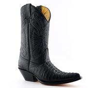Cowboy Boots Brown Black Grinders Mens Womens Leather Biker Western Tall