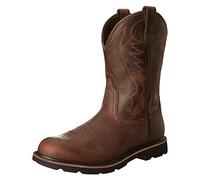 Cowboy Boots for Men Western Boot Durable Classic Embroidered Square Toe Traditional Boots,Brown,6.5 UK