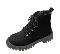Cowboy Boots for Women Ankle Boots Lace up Round Toe Suede Zipper with Buckle Low Block Heel Work Booties Non Slip Women Fashion Motorcycle Booties Autumn Winter Waking Hiking Shoes