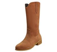 Cowboy Boots for Women,Cowgirl Boots Mid-Calf Chunky Heel Leather Embroidered Womens Western Boots Slip on Comfy Fashion Classic Country Riding Daily Festival Travel Autumn Winter Essentials Shoes