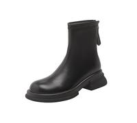 Cowboy Boots For Women Mid Calf Chelsea Walking Boots Thick Bottom Round Toe Slip On Booties Water-Resistant Easy To Clean Ladies Shoes Best For Autumn Winter Hiking Trekking Outdoors & Walking