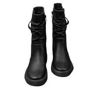 Cowboy Boots For Women Mid Calf Zippers Walking Boots Thick Bottom Round Toe Chelsea Boot Water-Resistant Easy To Clean Thermal Winter Boot Easier On & Off Comfortable Pull On Booties