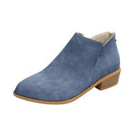Cowboy Boots for Women UK Retro Heeled Orthopedic Ankle Boots Pointed Toe Leather Flat Short Boot Comfortable Chelsea Booties Shoes