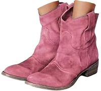 Cowboy Boots For Women Women'S Mid-Calf Cowboy Cowgirl Black Dark Brown Grey Wetsern Embroidered Mid Calf Pull On Block Heel Pointed Toe Comfortable & Stylish For Ladies