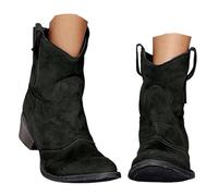 Cowboy Boots For Women Women'S Mid-Calf Cowboy Cowgirl Black Dark Brown Grey Wetsern Embroidered Mid Calf Pull On Block Heel Pointed Toe Comfortable & Stylish For Ladies