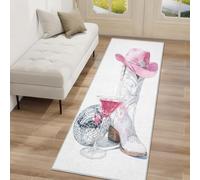 Cowboy Boots Hallway Runner Rug, Western Cowboy Disco Carpet Runner Non-Slip Washable Soft Short Pile Rug for Entryway Kitchen Bedroom Home Decor, 60x180cm Rf5V236a