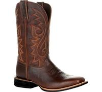 Cowboy Boots Men Wide Classic Vintage Mid Calf Western Boots Embroidery Pointed Toe Block Heel Slip-On Unisex Size 5-13 UK (13,Brown)