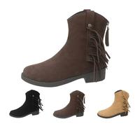 Cowboy Boots Women's High, Slip-On Ankle Boots, Half Height, Traditional | Cowboy boots, comfortable short shaft boots, western motorcycle boots for everyday life, party and festival riding boots