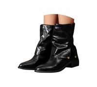 Cowboy Boots Women's Western Ankle Boots Elegant Wide Calf Boots Block Heel Bike Boots Slip-On Winter Boots for Party Outdoor
