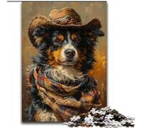 Cowboy Border Collie 1000 Piece Jigsaw Puzzle for Adults Teens, Challenging Game Gifts for Is Ideal As A Gift for The Whole Family (50x75cm)