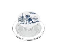 Cowboy Boston Terrier UFO Design - Funny Desert Alien Dog PopSockets PopGrip for MagSafe