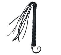 Cowboy Bullwhip | Cat-O-Nine Tail Whip | Lion Tamer Whips | Ringmaster Whip | Western Costume Accessory | Explorer Costume Accessories | Black Leather | 19", Black, Regular