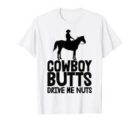 Cowboy Butts Drive Me Nut T-Shirts Cowboy Silhouette Tee Men T-Shirt