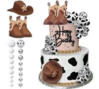 Cowboy Cake Decorations Cowboy Hat and Boot Cake Toppers Disco Ball Cake Topper Western Cowboy Cowgirl Birthday Baby Shower Party Favors