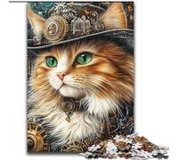 Cowboy Cat 1000 Piece Jigsaw Puzzles for Teenagers, Learning Educational Toys Family Games Suitable for Desktop Decoration (26x38cm)