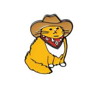 Cowboy Cat Enamel Pin, Funny Animal Hat Brooch Lapel Pin Cute Cartoon Kitten Enamel Pins for Backpacks Clothes Jackets Bags Hat Christmas Valentine's Day